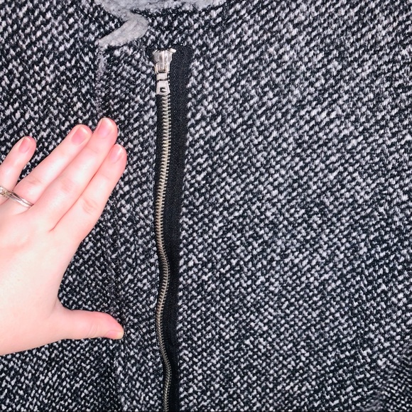 Gap grey knit zippered blazer jacket womens large - Picture 3 of 7